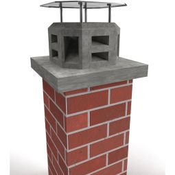 Schornsteinaufsatz Beton einzügig mit Edelstahlabdeckung 3