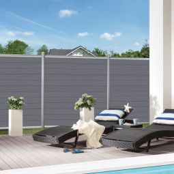 TraumGarten WPC-Sichtschutzzaun Rundum-Sorglos-Paket CLASSIC Anthrazit 5