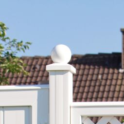 TraumGarten Pfostenkappe Kugel LONGLIFE Weiß 3