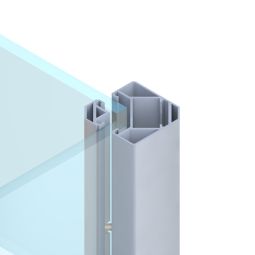 TraumGarten Sichtschutzzaun SYSTEM Eck-Klemmpfosten Silber 3