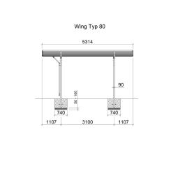 Ximax Aluminium Carport Wing Typ 4
