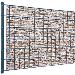 NOOR Sichtschutzstreifen Doppelstabzaun PVC Steinmauer 3