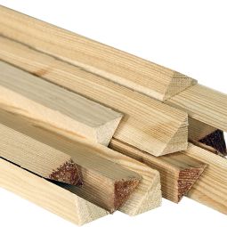 ClayTec Dreieckleisten, 12 Leisten-Bund Lärchen- und Eichenholz, Höhe 12 mm, Länge 2 m