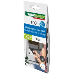 Windhager Insektenschutz COOL Klebehaken Set 6 Stk. Anthrazit Befestigungsclips für Sonnenschutzgewebe