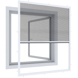 Windhager Insektenschutz Expert Plisseefenster Weiß ideal für enganliegende Rollladen (Einbautiefe nur 4,3 mm)