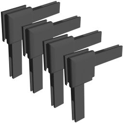 Windhager Eckverbinderset für Fenster und Türen Anthrazit Für Rahmenfenster / -türen der Serien Plus und Expert