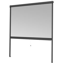 Windhager Insektenschutz Rollo Fenster ALU Anthrazit Flexibel montierbar mit langlebigem Gewebe und Aluminiumkassette