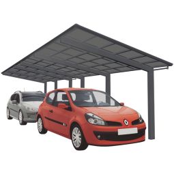 XIMAX Aluminium Carport Linea Tandem Schwarz Unterstand verschiedene Varianten, extra langer Doppelcarport, freitragend