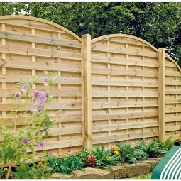 T&J Sichtschutzzaun Maxi Bogen Sichtschutz Lamellenzaun MAXI-Bogen Sichtschutzzaun aus Kiefer/Fichte, kesseldruckimprägniert, starker Holzrahmen ca. 45x45 mm, geriffelte Lamellen, in  5 Größen erhältlich