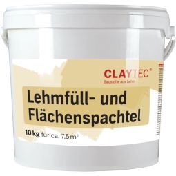 ClayTec Lehm Füll- und Flächenspachtel natur-Hell 10 kg Eimer, für den ökologischen Trockenbau