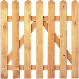 T&J HEIKO Gartentor gerade Gartenzaun gerade, imprägniertes Holz, geradliniges Design, abgerundete Latten, verzinkte Nagelverbindungen, 4 verschiedene Größen erhältlich