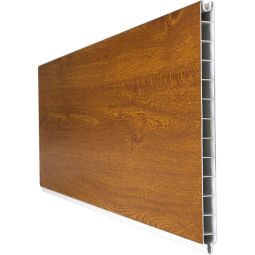 GroJa BasicLine PVC-Steckzaun Sichtschutzzaun Golden Oak Einzelprofil Sichtschutz Lamellenzaun Hochwertiger Kunststoff mit PVC-Folie veredelt, viele Kombinationsmöglichkeiten, 180x30x1,9 cm