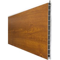 GroJa BasicLine Premium PVC-Steckzaun Sichtschutzzaun Golden Oak Einzelprofil Sichtschutz Lamellenzaun Aus hochwertigem Kunststoff, mit PVC-Dekorfolie veredelt, viele Kombinationsmöglichkeiten, 180x28,4x1,9 cm