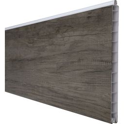 GroJa BasicLine Premium PVC-Steckzaun Sichtschutzzaun Monument Oak Einzelprofil Sichtschutz Lamellenzaun Aus hochwertigem Kunststoff, mit PVC-Dekorfolie veredelt, viele Kombinationsmöglichkeiten, 180x28,4x1,9 cm