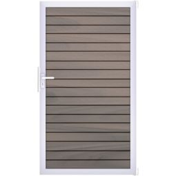 GroJa Einzeltor Solid Rhombus BPC-Steckzaun Bi-color co-extrudiert Elegante Schattenfugen und ein extravagantes Design, Aluminiumrahmen mit BPC Füllung, Größe 100x180x4 cm