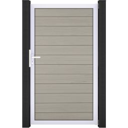 GroJa Einzeltor Solid Steckzaun Bi-Color Sand Elegantes Design, langlebig und pflegeleicht, individuelle Maßanfertigung möglich
