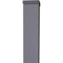 GroJa Alu-Torpfosten Silbergrau RAL 7001 Stahlverstärkt 4 mm 6x6 cm stark, 4 mm stahlverstärkt, inklusive Pfostenkappe, zum Einbetonieren oder Aufschrauben