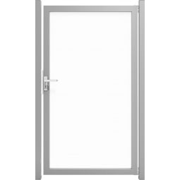 GroJa Einzeltor Ambiente Glas-Sichtschutz Klarglas  8 mm starkes Sicherheitsglas (ESG), 4 cm starker Aluminium-Rahmen, Größe 100x180 cm