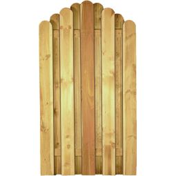 T&J Sichtschutzzaun DAAN Bogen Sichtschutz Bohlenzaun Sichtschutzzaun DAAN Bogen aus imprägnierter Kiefer/Fichte mit Edelstahlschraubnägeln, in zwei Größen mit sanftem Rundbogen