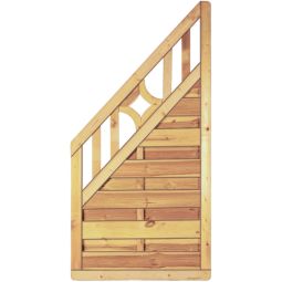 T&J Sichtschutzzaun Antikzaun Abschluss Sichtschutz Lamellenzaun Antikzaun Abschluss aus imprägnierter Kiefer/Fichte mit genuteten Lamellen und rostfreier Verschraubung