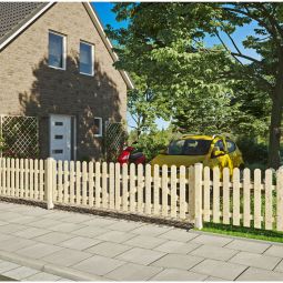 T&J HEIKO Gartenzaun gerade Gartenzaun gerade, imprägniertes Holz, Lattengröße ca. 20x90 mm, alle Verbindungen verzinkt genagelt, in 4 Größen erhältlich