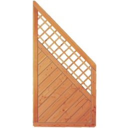 T&J Sichtschutzzaun CLASSICO Anschluss mit Rankgitter Sichtschutz Lamellenzaun Classico Anschluss Sichtschutzzaun mit Rankgitter aus naturbelassener Douglasie, Landhausprofil-Füllung und Edelstahlklammern