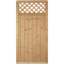 T&J Sichtschutzzaun CLASSIC Senkrecht mit Dekorgitter Sichtschutz Lamellenzaun Classic Sichtschutzzaun Senkrecht mit Dekorgitter aus imprägnierter Fichte, mit Edelstahlklammern, in 5 Größen erhältlich