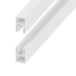 TraumGarten SYSTEM Rahmenset weiß Senrkrechtmontage Rahmenprofil-Set für stabile senkrechte Zaunmontage, 176 x 2 x 6 cm (2 St.)