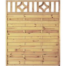 T&J Sichtschutzzaun OLYMP mit Designgitter Sichtschutz Lamellenzaun Sichtschutzzaun OLYMP mit Designgitter aus imprägnierter Kiefer/Fichte, 45x45 mm Rahmen, geriffelte Lamellen, in 2 Größen erhältlich