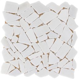 Wellker Natursteinmosaik Recife Bianco Carrara 30,5x30,5 cm Mosaikfliesen Für Innenbereich, Feuchtraum, Wand geeignet