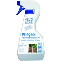 T&J Pflegeöl für Weide-, Haselnuss-, Bambus- und Reetzäune Pflegeöl 500 ml für Weide-, Haselnuss-, Bambus- und Reetzäune, schützt natürlich vor UV-Strahlen und Holzabbau, ergiebig für 5–15 m²
