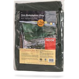 NOOR Holz-Abdeckplane Easy 6,00x1,5 m grün Leichte, beidseitig beschichtete PP-Gewebe mit Ø 14 mm Aluminiumösen und 1 m Ösenabstand
