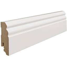 HARO Stecksockelleiste Altdeutsches Profil MDF weiß RAL 9010 lackiert Fußleisten Traditionelle Form, deckend weiß lackiert, pflegeleicht und formstabil