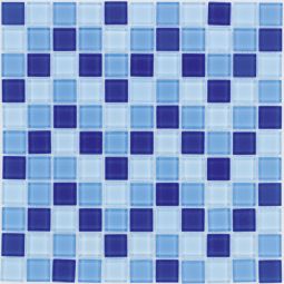 Wellker Glasmosaik Hellblau Mix 30x30 cm Mosaikfliesen 4 mm Für Innenbereich und Feuchtraum geeignet