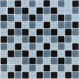 Wellker Glasmosaik Schwarz Grau 30x30 cm Mosaikfliesen 4 mm Für Innenbereich und Feuchtraum geeignet