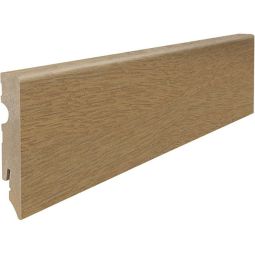 HARO Stecksockelleiste Cube Eiche MDF-Kern sandgrau Fußleisten  2200x15x80 mm, Kubus-Profil mit hoher Bauhöhe