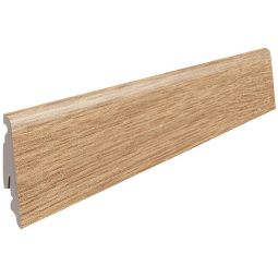 HARO Stecksockelleiste Steineiche Fußleisten Natürliche Eichenstruktur mit warmem Farbton und Steckmontage, 2200x19x58 mm