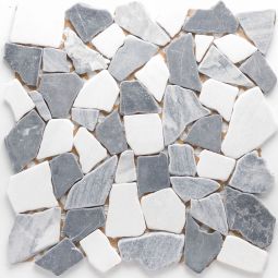 Wellker Natursteinmosaik Recife Grey / Marquina 30,5x30,5 cm Mosaikfliesen Für Innenbereich, Feuchtraum, Wand geeignet