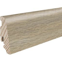 HARO Stecksockelleiste DISANO Eiche Quebec Alabaster Nässeschutz Fußleisten 2200x19x58 mm, wasserresistent