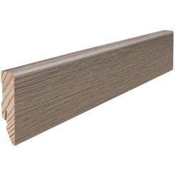 HARO Stecksockelleiste Cube Raucheiche puroweiß Fußleisten Natürliche Holzleiste in 16x58 mm mit geölter, matter Oberfläche, angenehmer Haptik und modernem Farbton
