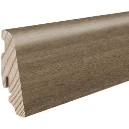 HARO Stecksockelleiste DISANO Eiche Provence schokobraun Nässeschutz Fußleisten Wasserresistente Stecksockelleiste, 2200x19x58 mm - ideal für feuchte Räume und DISANO-Böden