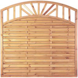 T&J Sichtschutzzaun FREIBURG mit Hochbogen Sichtschutz Lamellenzaun Sichtschutzzaun FREIBURG 180x180/160 cm, aus kesseldruckimprägnierter Kiefer/Fichte mit geklammerten Lamellen und stabilem Rahmen