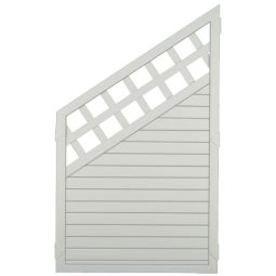 T&J Sichtschutzzaun LIGHTLINE mit Dekorgitter Ecke weiß Sichtschutz Lamellenzaun LIGHTLINE Eckelement aus weißem Fensterkunststoff mit Alu-Kern und Dekorgitter für stilvolle Zaunecken, Maße: 90x150/90 cm oder 90x180/90 cm
