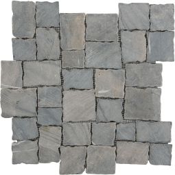 Wellker Natursteinmosaik Multiformat Marmor Ilo Black Chocolatto 30x30 cm Mosaikfliesen Für Innenbereich geignet, netzgeklebt, Stärke 8 mm