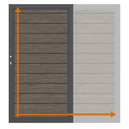 TraumGarten Einzeltor auf Maß Sichtschutzzaun SYSTEM ALU PLUS Vintage Oak Maßgefertigtes Tor aus Aluminium, 150x20 mm Profile, pulverbeschichtet, individuelle Größe & Farbe, stabil, witterungsbeständig