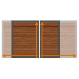 TraumGarten Doppeltor auf Maß Sichtschutzzaun SYSTEM ALU XL Bambus Stabiler Edelstahlrahmen mit Aluminium-Laibung, maßgefertigt, wetterfest, wartungsfrei, inkl. Beschlagsatz und Einsteckschloss