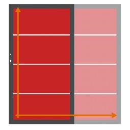 TraumGarten Einzeltor auf Maß Sichtschutzzaun SYSTEM BOARD XL Rot Maßgefertigtes Tor mit waagerechten APC-Platten (Aluminium-Verbundplatten), extrem stabil, wetterfest, schlagfest, pflegeleicht, Aluminium-Rahmen
