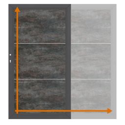 TraumGarten Einzeltor auf Maß Sichtschutzzaun SYSTEM KERAMIK XL Darknight Maßgefertigtes Tor mit drei 6 mm starken Keramikelementen, pulverbeschichteter Alu-Rahmen, extrem stabil, UV-stabil, pflegeleicht