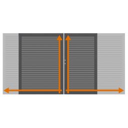 TraumGarten Doppeltor auf Maß Sichtschutzzaun SYSTEM RHOMBUS Anthrazit Widerstandsfähiger Edelstahlrahmen mit ausgeschäumten Rhombusprofilen aus Aluminium, gefertigt auf Wunschmaß