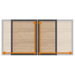 TraumGarten Doppeltor auf Maß Sichtschutzzaun SYSTEM WPC CLASSIC Sand Edelstahl-Aluminium-Doppelrahmen mit klassischer WPC-Füllung, maßgefertigt, wetterfest, inkl. Schloss, Beschlagsatz, Bodenschieber, Aufhebelschutz, Auflaufstütze